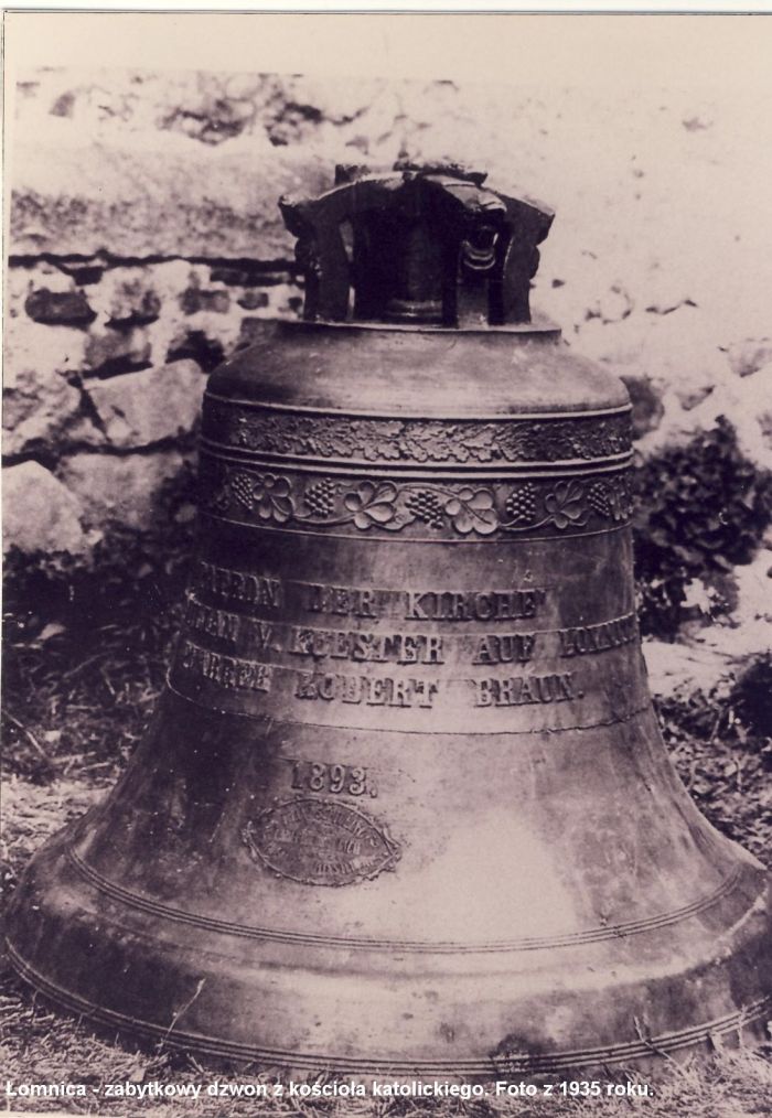 Łomnica 1935 r. Dzwon z kościoła katolickiego