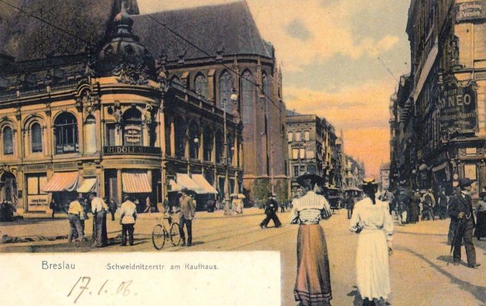 Breslau/Wrocław 1906 r. , Dom handlowy Rudolfa Mosse ul. Świdnicka