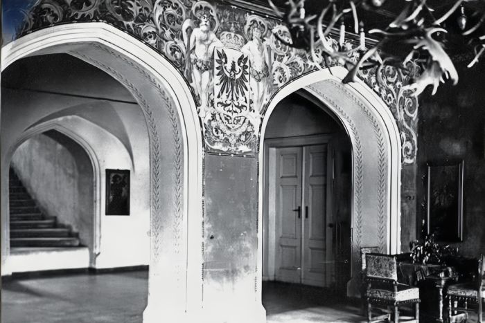 Mysłakowice. Pałac. 1940 r. Fotografia po częściowej renowacji.