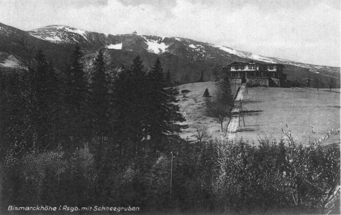 Grzybowiec (niem. Matzlerberg, Bismarckh&ouml;he, 752 m n.p.m.) dawna siedziba Otto von Bismarcka 1905 r 
