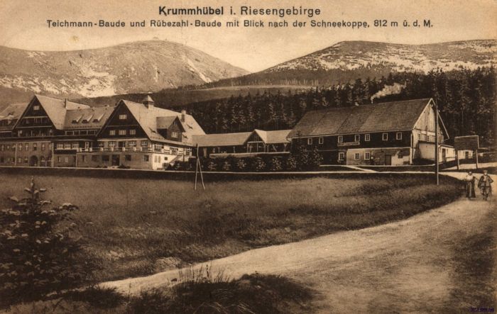 Teichmannbaude  p&oacute;źniej hotel "Orlinek". Karpacz. ok 1900 r.