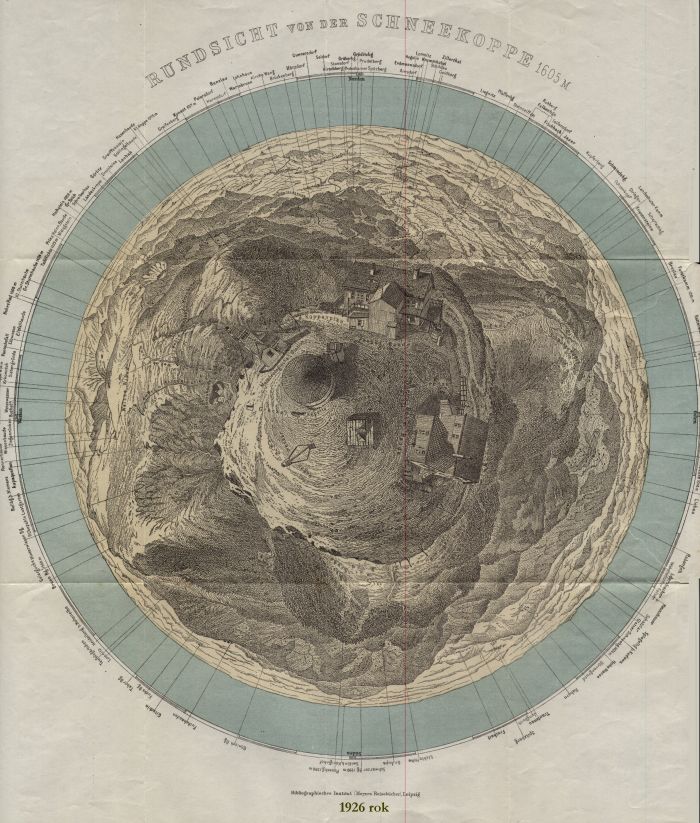 Mapa. Śnieżka i okolicę. 1926 r.