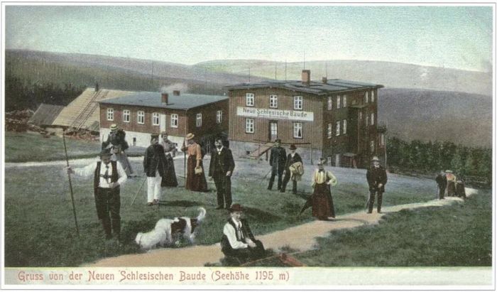 Schronisko PTTK na Hali Szrenickiej. Poczt&oacute;wka ok 1910 r. 