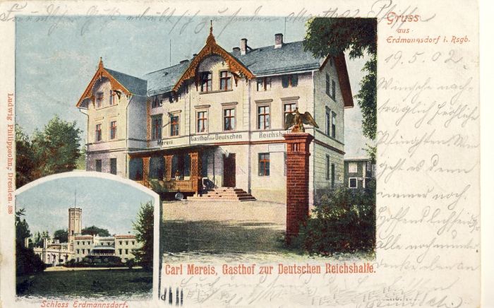 Gospoda Niemiecka. 1902 r. Mysłakowice (niem. Zillerthal-Erdmannsdorf, Erdmannsdorf)