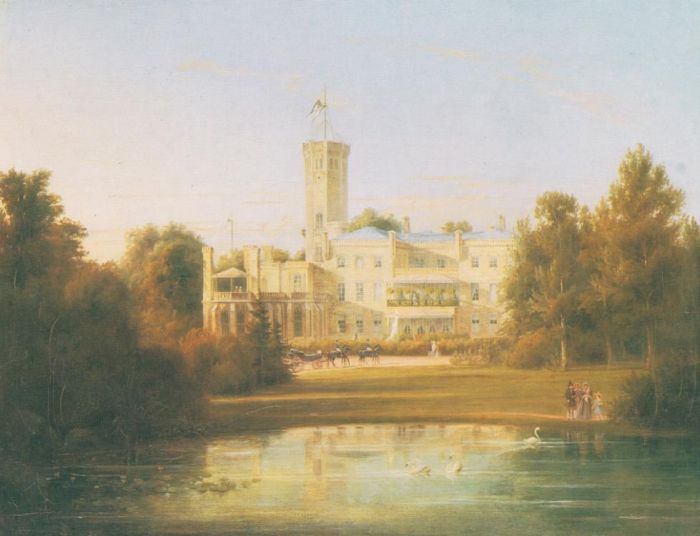 1845 rok. Grafika autor Carl Daniel Freydanck (1811&ndash;1887). Erdmannsdorf (Mysłakowice)
