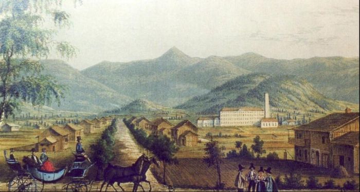 Erdmannsdorf (Mysłakowice)  1850 r. Litografia