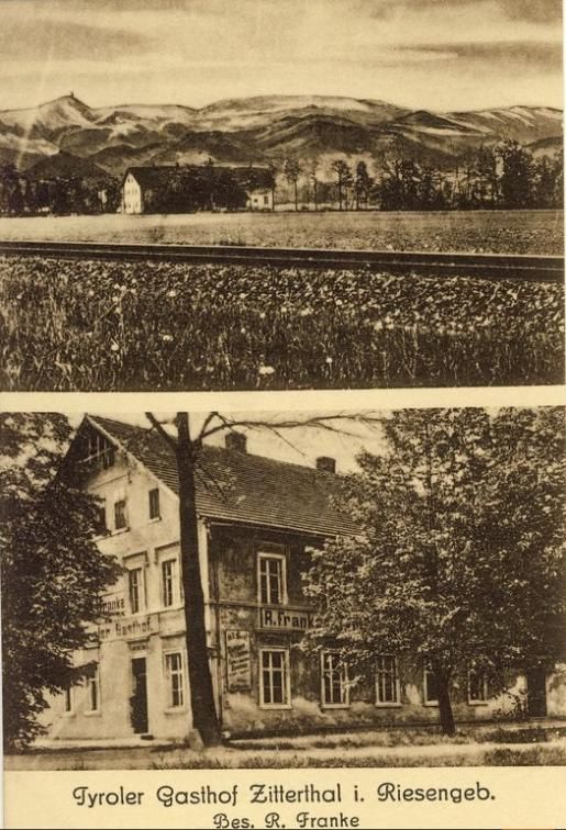 Mysłakowice (niem. Zillerthal-Erdmannsdorf, Erdmannsdorf) Gospoda Tyrolska (Pod Kasztanami) 1932 rok