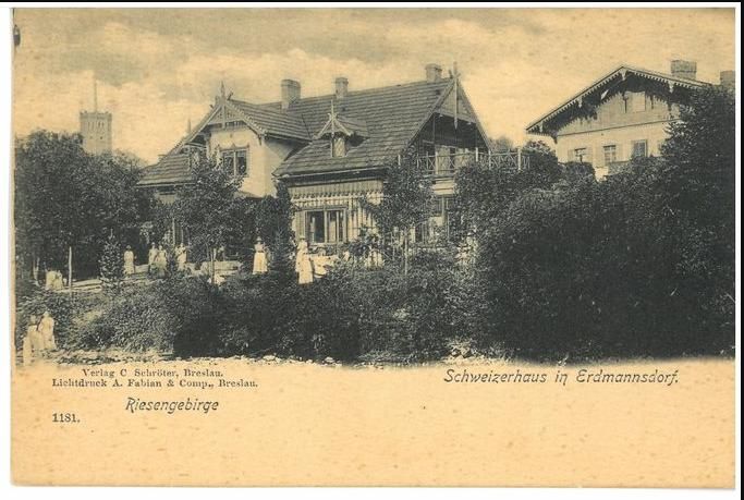 Erdmannsdorf (Mysłakowice) koniec XIX wieku. Dom Szwajcarski.