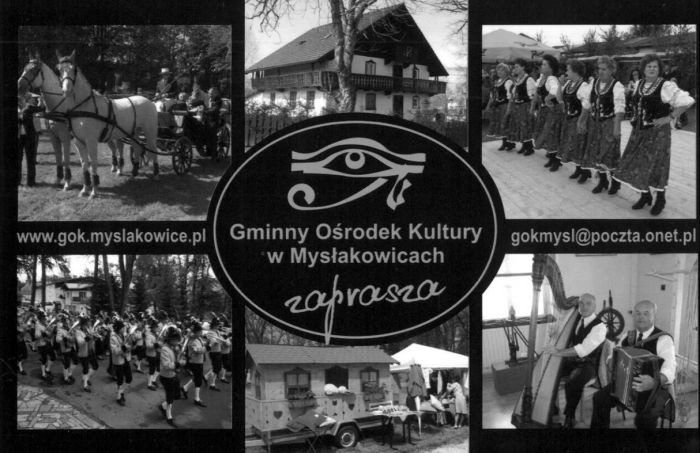 Fotokopia poczt&oacute;wki wydanej przez Gminny Ośrodek Kultury w Mysłakowicach,  Prawdopodobnie ok 2000 rok.