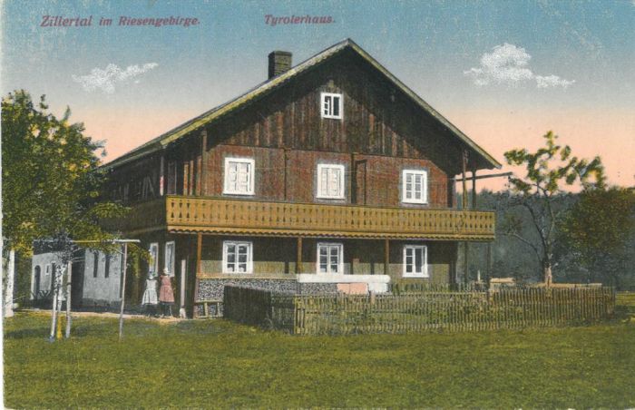 Mysłakowice (niem. Zillerthal-Erdmannsdorf, Erdmannsdorf). Poczt&oacute;wka początek XX wieku