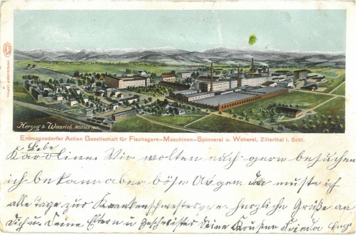 Mysłakowice (niem. Zillerthal-Erdmannsdorf, Erdmannsdorf). Poczt&oacute;wka koniec XIX wieku.