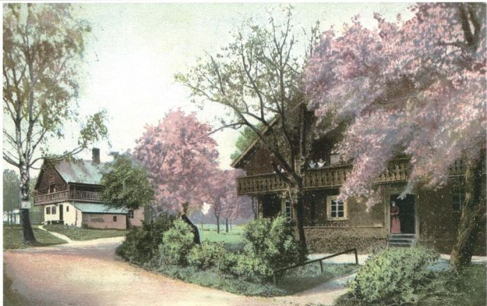 Domy tyrolskie. Koniec XIX wieku. Mysłakowice (niem. Zillerthal-Erdmannsdorf, Erdmannsdorf)