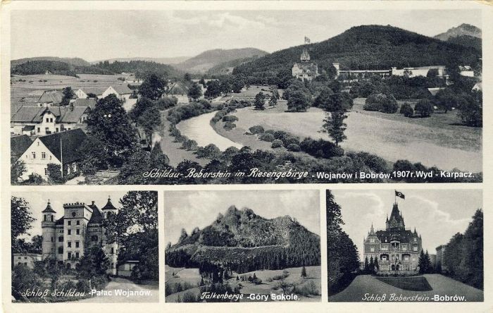 Poczt&oacute;wka ok. 1935/40 rok. Bobr&oacute;w (niem. Boberstein).