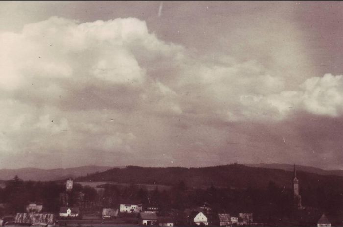 Panorama Mysłakowice (niem. Zillerthal-Erdmannsdorf, Erdmannsdorf). ok 1930 rok