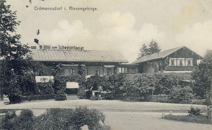 Hotel Szwajcarski 1916 rok Mysłakowice (niem. Zillerthal-Erdmannsdorf, Erdmannsdorf)