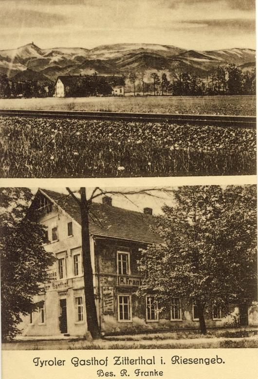 Gospoda Tyrolska, p&oacute;źniej "Pod Kasztanami". 1936 rok. Mysłakowice (niem. Zillerthal-Erdmannsdorf, Erdmannsdorf)
