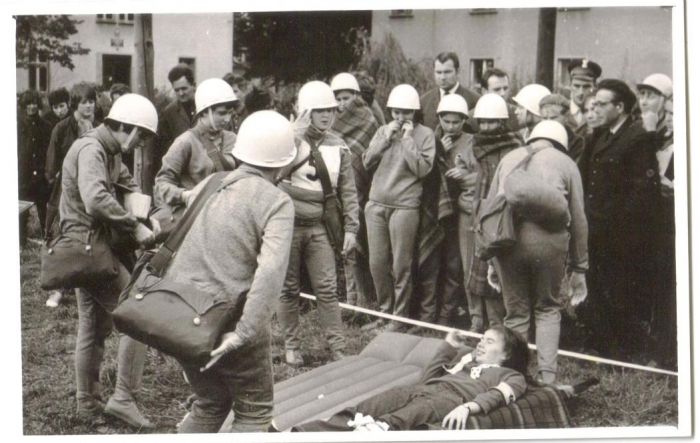 Ćwiczenia Obrony Cywilnej DZPLn "Orzeł", Mysłakowice. ok 1970 rok