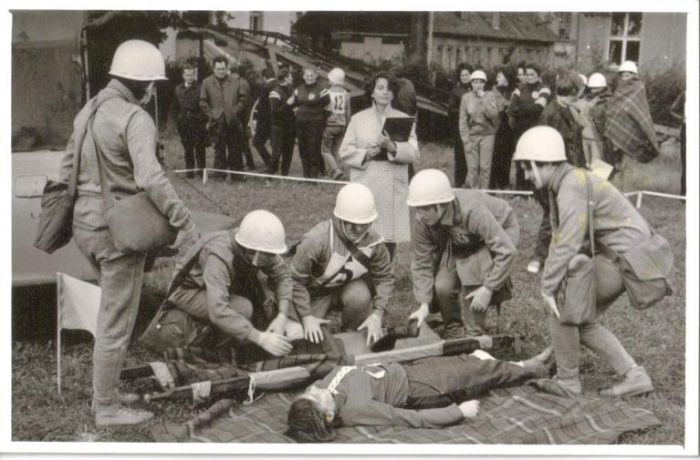 Ćwiczenia Obrony Cywilnej DZPLn "Orzeł", Mysłakowice. ok 1970 rok.