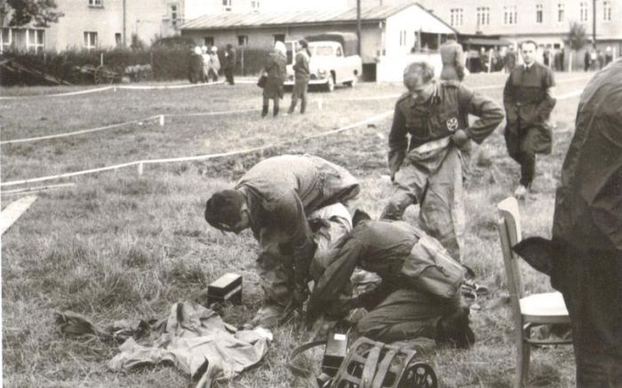 Ćwiczenia Obrony Cywilnej DZPLn "Orzeł", Mysłakowice. ok 1970 ok