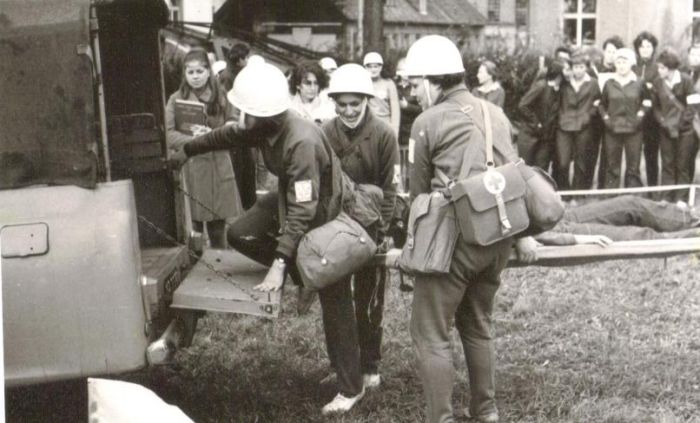 Ćwiczenia Obrony Cywilnej DZPLn "Orzeł", Mysłakowice. ok 1970 ok