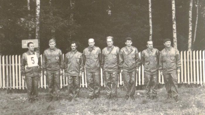 Szkolenie z Obrony Cywilnej. Foto z archiwum DZPLn "Orzeł" Mysłakowice. Lata 60-te