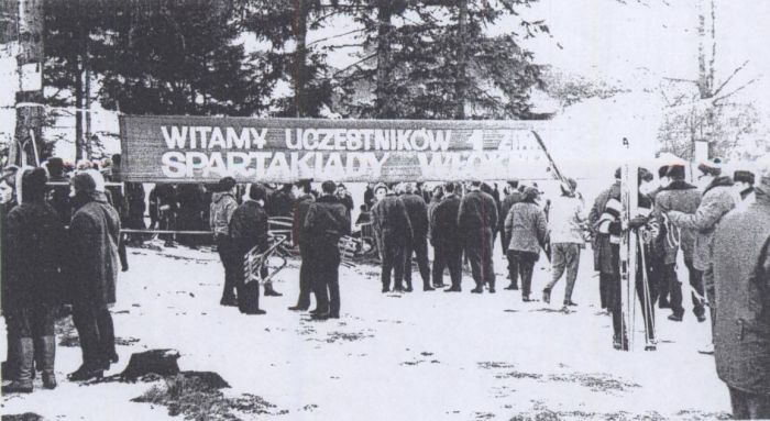 1950 rok. Zimowa spartakiada Wł&oacute;kiennik&oacute;w. 1950 rok.