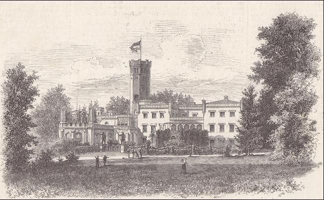 1880 rok Grafika na drewnie zrobiona ze zdjęcia autorstwa  J. Seiferta. Mysłakowice (niem. Zillerthal-Erdmannsdorf, Erdmannsdorf