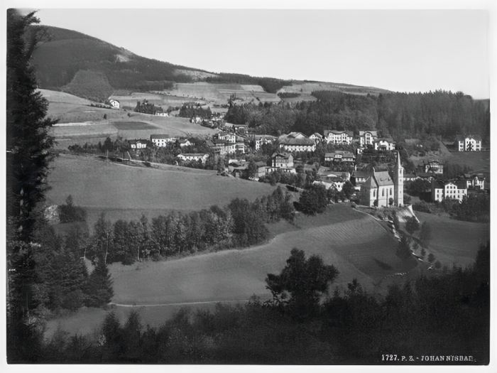 Panorama, Johanisbad, Riesengebirge/Jańskie Łaźnie &ndash; miasto w Czechach 1890 rok