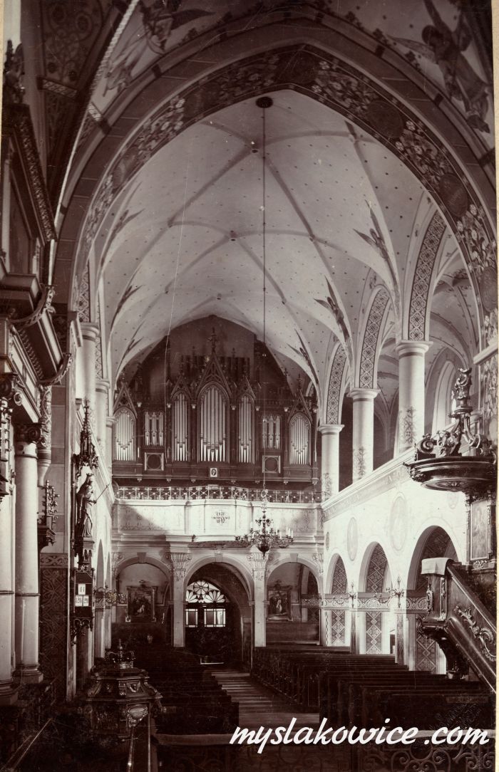 Landeshut, Kreis Landeshut (Kamienna G&oacute;ra), Parafialny kości&oacute;ł katolicki - wnętrze. 1930 rok