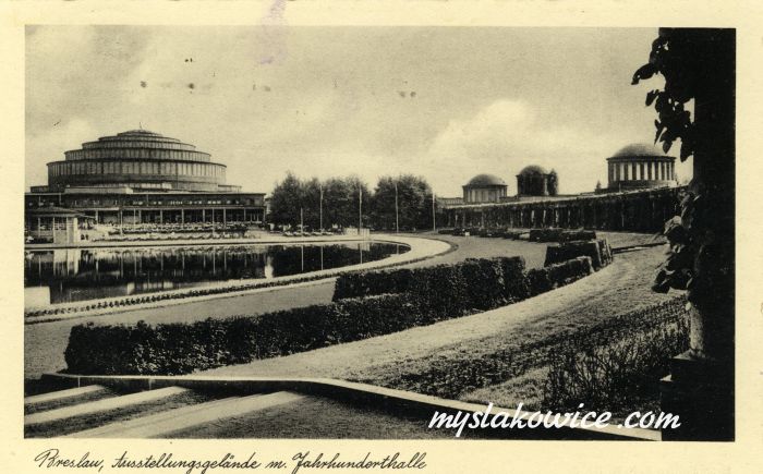 Breslau, Wrocław. Hala Stulecia (Jahrhunderthalle), tereny wystawowe. 1935 rok