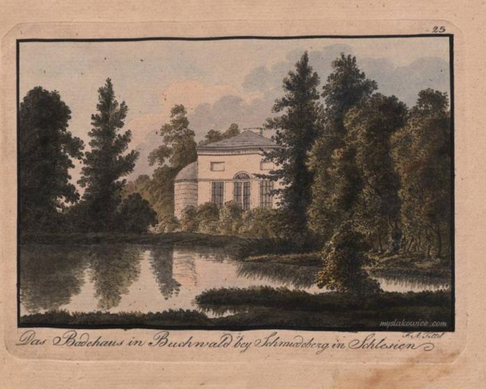 Bukowiec (niem. Buchwald, czes. Bukovn&iacute;k). 1820 rok. Autor Friedrich August Tittel, (1782-1836).