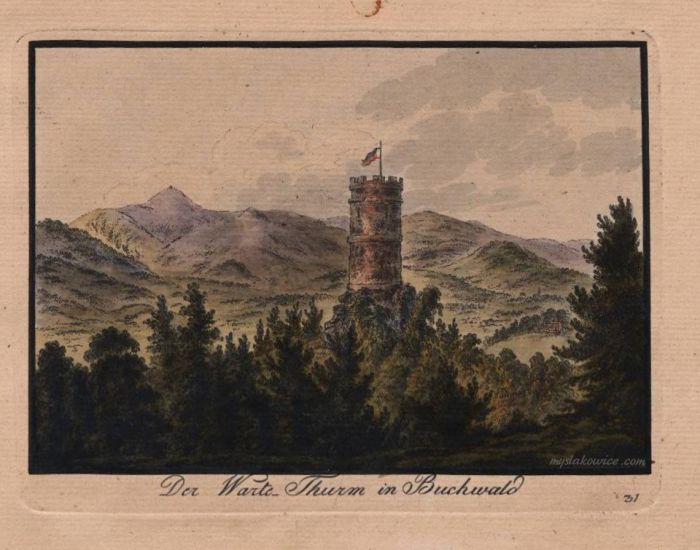 Bukowiec (niem. Buchwald, czes. Bukovn&iacute;k). 1820 rok. Autor Friedrich August Tittel, (1782-1836).