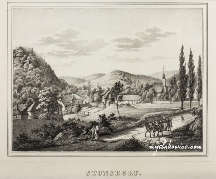 Stanisz&oacute;w (niem. Stonsdorf). ok 1840 rok.