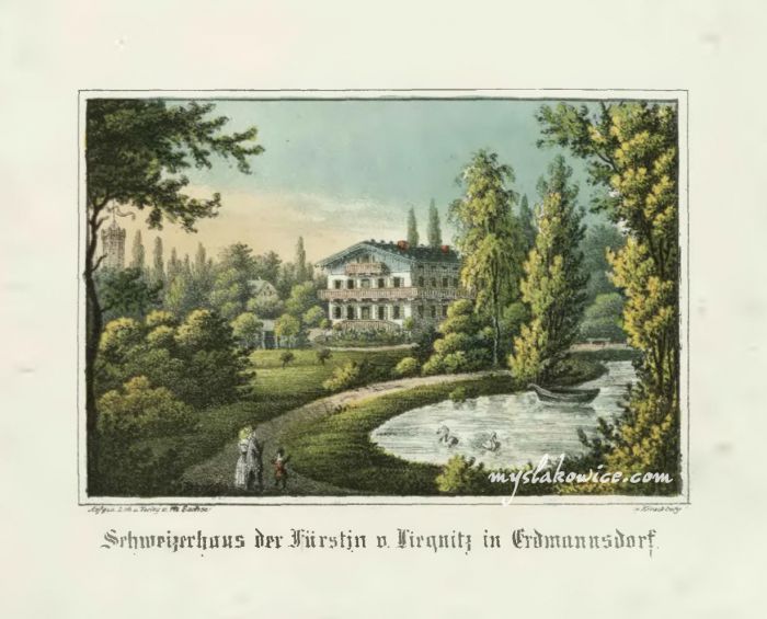 Willa księżnej legnickiej w Mysłakowicach. 1850 rok. Autor: Theodor Sachse, (1815-1891)