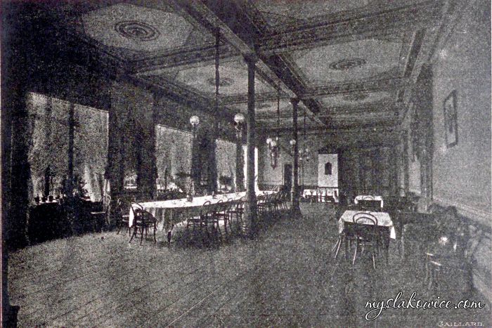Jadalnia w Sanatorium Berthelsdorf im Riesengebirge. Barcinek gmina Stara Kamienica. Ok 1880 rok