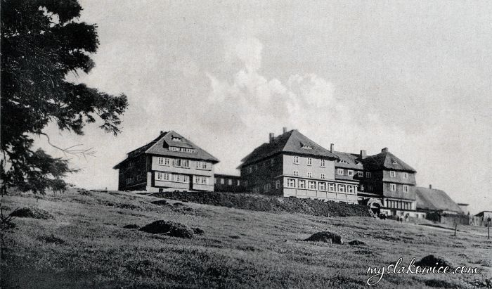 Schronisko na Hali Szrenickiej (ehem. Neue Schlesische Baude, fr&uuml;her auch Kranichbaude). ok 1935 rok