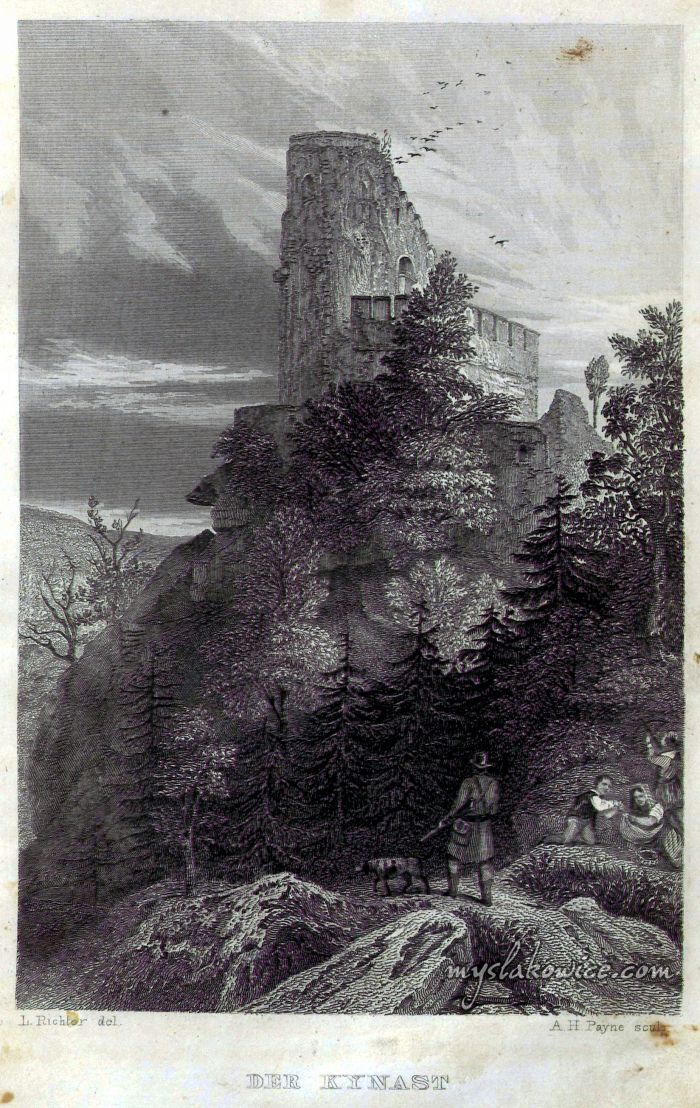 1853 rok. Zamek Chojnik (niem. Kynast) 