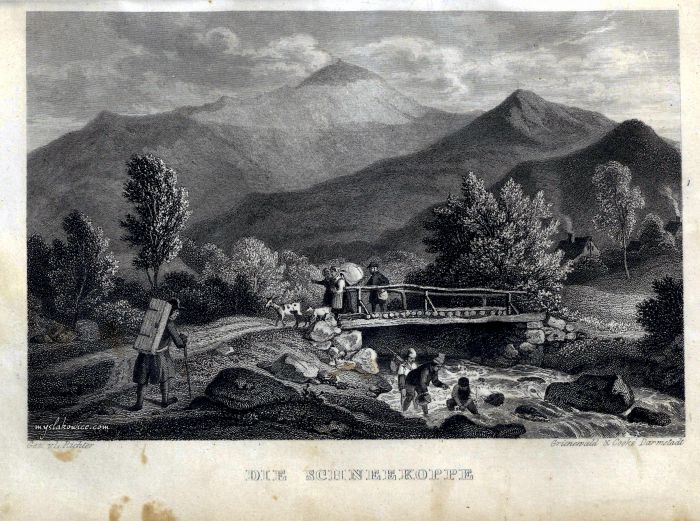 Widok na Śnieżkę, ok 1850 rok. 