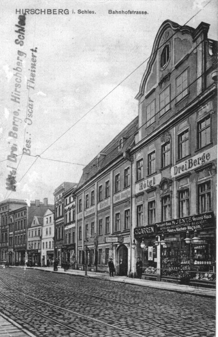 Hirschberg/Jelenia G&oacute;ra. Obecnie ul.1-maja. Rok ok. 1900+