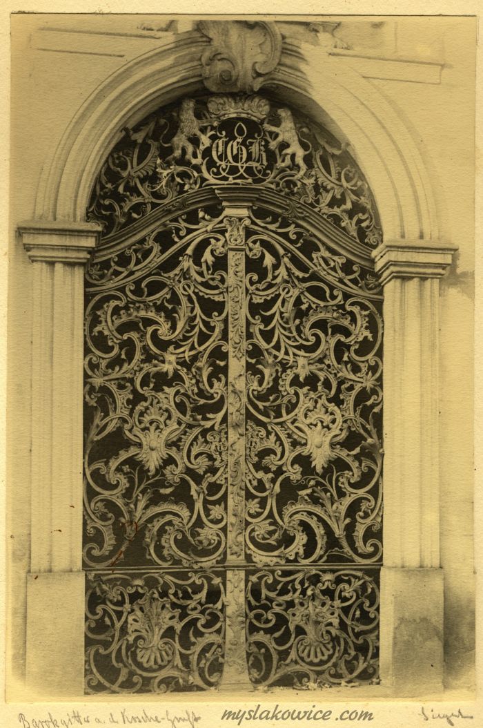 Cmentarz Łaski (Gnadenfriedhof) - barokowa krata. Jelenia G&oacute;ra (niem. Hirschberg). XX wiek