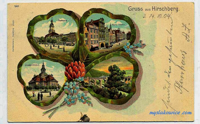 Jelenia G&oacute;ra (niem. Hirschberg, cz. Jelen&iacute; Hora, dawniej Hir&scaron;berk, Horn&scaron;perk) początek XX wieku.