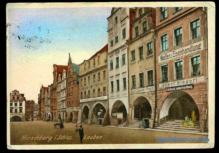 Jelenia G&oacute;ra (niem. Hirschberg, cz. Jelen&iacute; Hora, dawniej Hir&scaron;berk, Horn&scaron;perk) początek XX wieku.