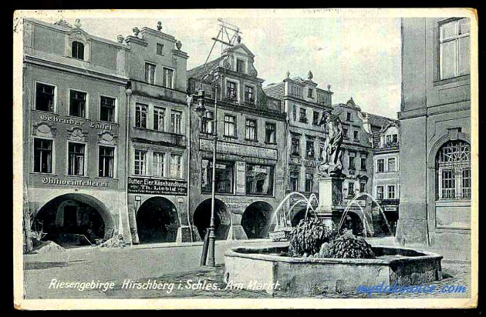 Jelenia G&oacute;ra (niem. Hirschberg, cz. Jelen&iacute; Hora, dawniej Hir&scaron;berk, Horn&scaron;perk) początek XX wieku.