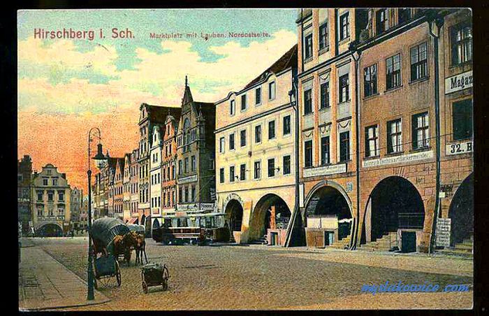 Jelenia G&oacute;ra (niem. Hirschberg, cz. Jelen&iacute; Hora, dawniej Hir&scaron;berk, Horn&scaron;perk) początek XX wieku.