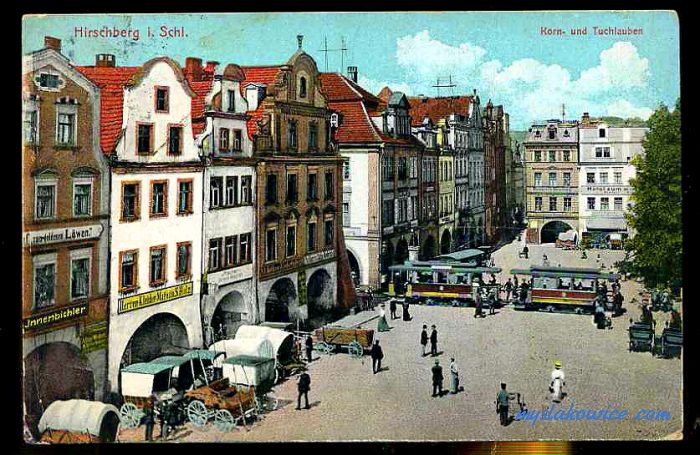 Jelenia G&oacute;ra (niem. Hirschberg, cz. Jelen&iacute; Hora, dawniej Hir&scaron;berk, Horn&scaron;perk) początek XX wieku.
