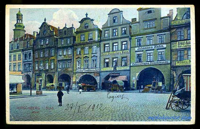 Jelenia G&oacute;ra (niem. Hirschberg, cz. Jelen&iacute; Hora, dawniej Hir&scaron;berk, Horn&scaron;perk) początek XX wieku.