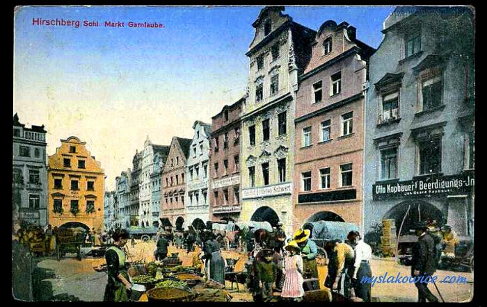 Jelenia G&oacute;ra (niem. Hirschberg, cz. Jelen&iacute; Hora, dawniej Hir&scaron;berk, Horn&scaron;perk) początek XX wieku.