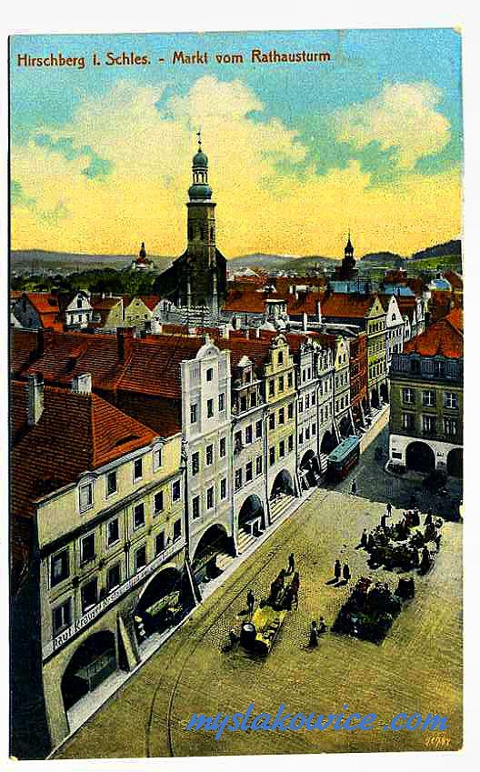 Jelenia G&oacute;ra (niem. Hirschberg, cz. Jelen&iacute; Hora, dawniej Hir&scaron;berk, Horn&scaron;perk) początek XX wieku.
