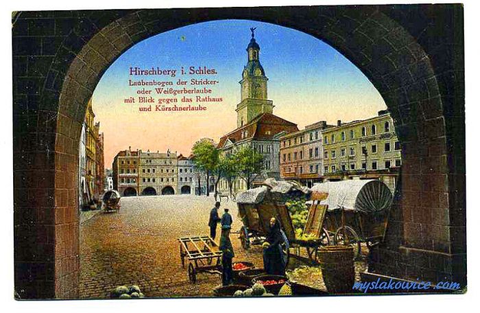 Jelenia G&oacute;ra (niem. Hirschberg, cz. Jelen&iacute; Hora, dawniej Hir&scaron;berk, Horn&scaron;perk) początek XX wieku.