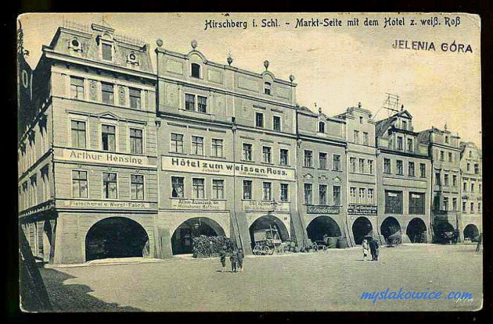 Jelenia G&oacute;ra (niem. Hirschberg, cz. Jelen&iacute; Hora, dawniej Hir&scaron;berk, Horn&scaron;perk) początek XX wieku.